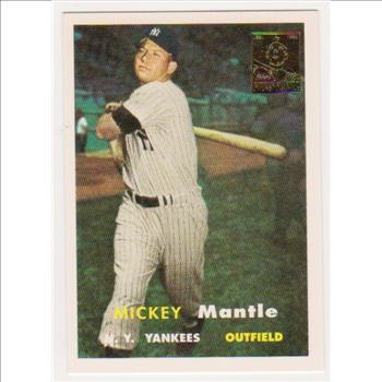 Mickey Mantle 1957 Topps #95 Commemorative Card - 1996 Topps #7 of 19 Insert Card