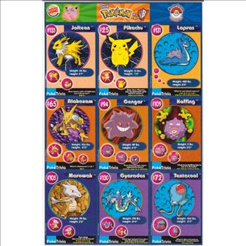 1999 Pokemon Master Trainer Collector Set Uncut 9 Card Sheet #12 w/ Pikachu + More