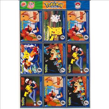 1999 Pokemon Master Trainer Collector Set Uncut 9 Card Sheet #12 w/ Pikachu + More
