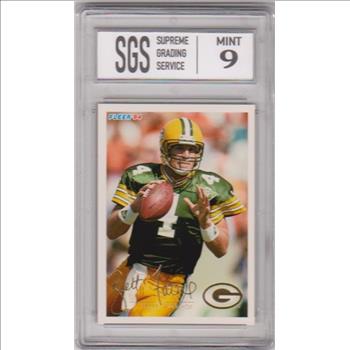Graded Mint 9 - Brett Favre 1994 Fleer #168 Card