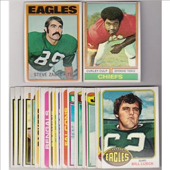 24 Different 1970's Topps Football Cards (1972-1979) W/ Steve Zabel + More