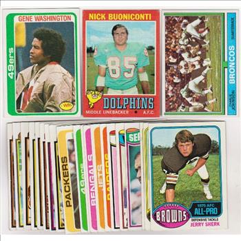24 Different 1970's Topps Football Cards (1971-1979) w/ Gene Washington + More