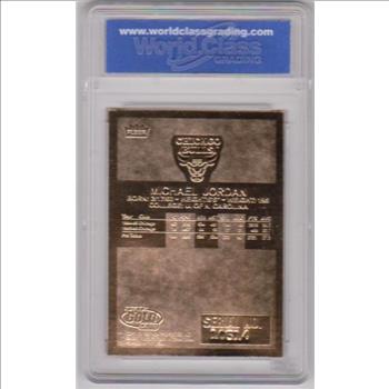 Graded Gem Mint 10 - Michael Jordan 1998 Fleer '86 Rookie Red Holo Refractor 23 Kt Gold Card
