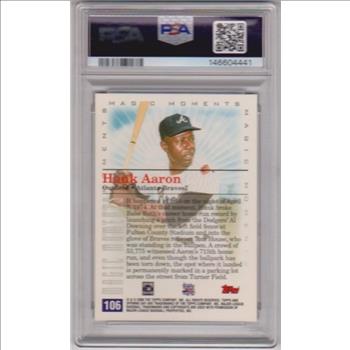 Graded PSA Mint 9 - Hank Aaron 2000 Topps Opening Day Magic Moments #106 Card