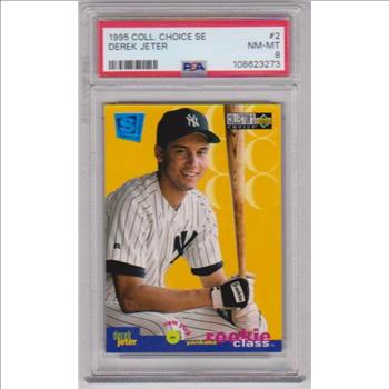 Graded PSA NM-MT 8 - Derek Jeter 1995 Collector's Choice SE Rookie Class #2 Card