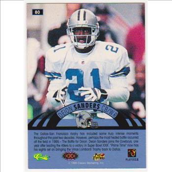 Only 499 Exist - Deion Sanders 1995 Classic NFL Experience Printers Proof #80 Insert Card
