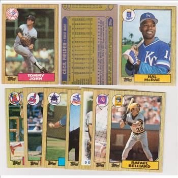 ERROR LOT - 10 Different 1987 Topps Baseball Wrong Back Errors w/ Tommy John + More