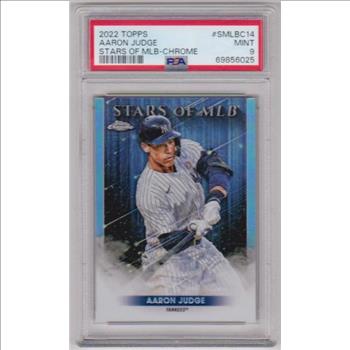 Graded PSA Mint 9 - Aaron Judge 2022 Topps Chrome Stars Of MLB #SMLBC14 Insert Card