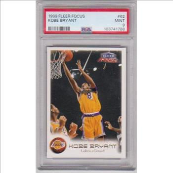 Graded PSA Mint 9 - Kobe Bryant 1999-00 Fleer Focus #62 Card