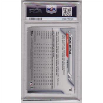 Graded PSA Mint 9 - Shohei Ohtani 2020 Topps Chrome Prism Refractor #21 Insert Card