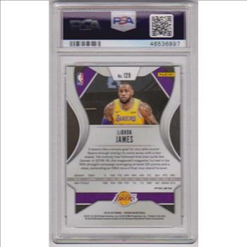 Graded PSA Mint 9 - Lebron James 2019-20 Panini Prizm Green Prizm #129 Insert Card