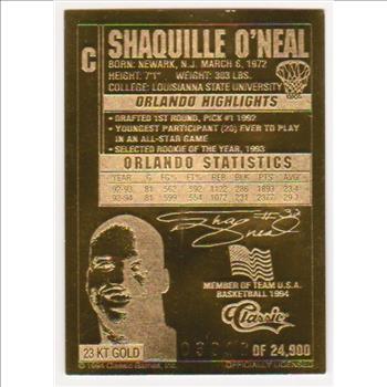 23 kt Gold - Shaquille O'Neal 1994 Classic Gold Card (1/24,900)