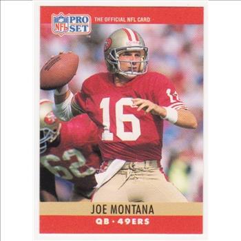 Blank Back Error - Joe Montana 1990 Pro Set Football Card
