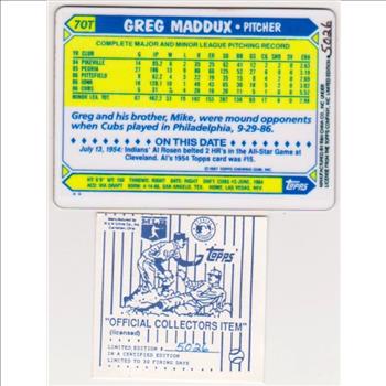 1987 Topps Traded Greg Maddux #70T Porcelain Rookie Card