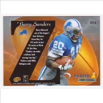 1997 Zenith Z-Team Barry Sanders #ZT14 Promo Card