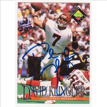 Signed - David Klingler 1994 Pro Line Certified Autographed Insert Card #1281/2140