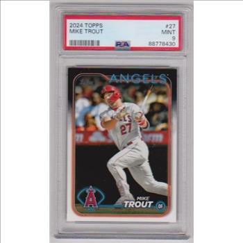 Graded PSA Mint 9 - Mike Trout 2024 Topps #27 Card