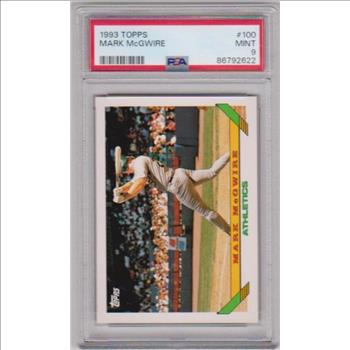Graded PSA Mint 9 - Mark McGwire 1993 Topps #100 Card