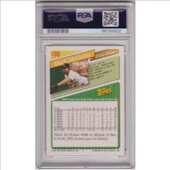 Graded PSA Mint 9 - Mark McGwire 1993 Topps #100 Card