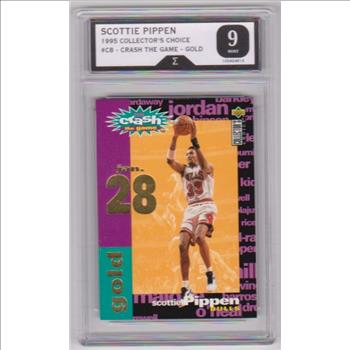 Graded Sigma Mint 9 - Scottie Pippen 1995-96 Collector's Choice Crash The Game Gold #C8 Insert Card