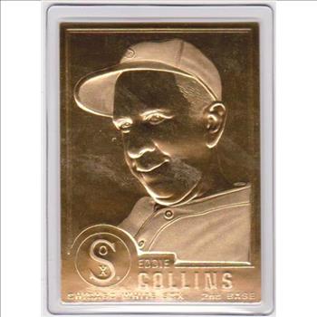 22 kt Gold - EDDIE COLLINS 1996 Danbury Mint Gold Card - HOF'er