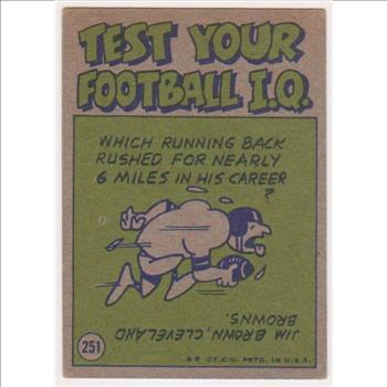 1972 Topps Johnny Unitas #251 Card - HOF'er