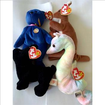 4 Different Ty Beanie Babies - 1996-1999 - w/ Clubby The Bear + More