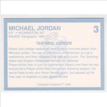 Michael Jordan 1990 North Carolina #3 College Card