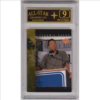 Graded 9 - Tiger Woods 2001 Upper Deck Tiger's Tales #TT12 Insert Card