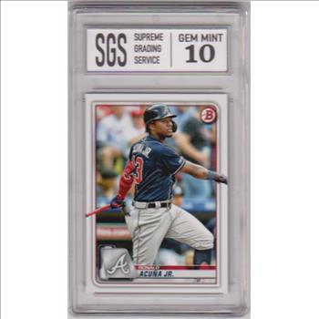 Graded Gem Mint 10 - Ronald Acuna Jr. 2020 Bowman #27 Card