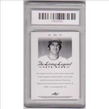 Graded Gem Mint 10 -  Pete Rose 2012 Leaf The Living Legend #29 Card