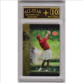 Graded 10 - Tiger Woods 2001 Upper Deck Tiger's Tales #TT7 Insert Card