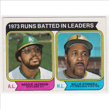 1974 Topps Reggie Jackson + Willie Stargell #203 Card - HOF'ers