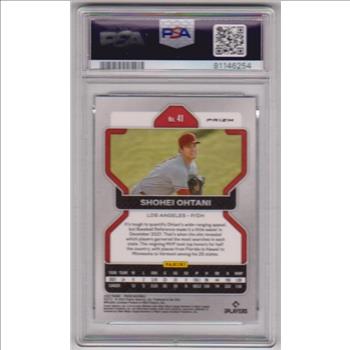 Graded PSA Mint 9 - Shohei Ohtani 2022 Panini Prizm Blue Prizm #41 Parallel Card