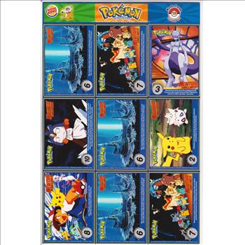 1999 Pokemon Master Trainer Collector Set Uncut 9 Card Sheet #16