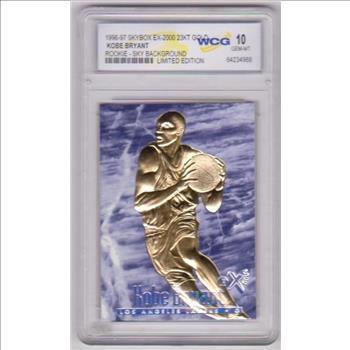 Rookie Graded Gem Mint 10 - Kobe Bryant 1996-97 Skybox EX-2000 23 Kt Gold Card