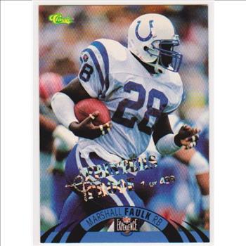 Only 499 Exist - Marshall Faulk 1996 Classic NFL Experience Printers Proof #6 Insert Card