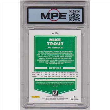 Graded MPE Gem Mint 10 - Mike Trout 2021 Donruss #170 Card