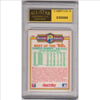 Graded 10 - Roberto Clemente 1986 Sportflics Decade Greats #43 Card