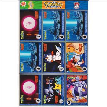 1999 Pokemon Master Trainer Collector Set Uncut 9 Card Sheet #1