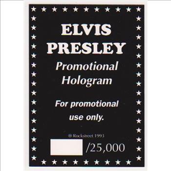 1993 Rockstreet Elvis Presley Hologram Promo - Only 25,000 Produced