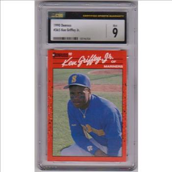 Graded CSG Mint 9 - Ken Griffey Jr. 1990 Donruss #365 Card
