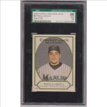Graded SGC Gem Mint 10 - Paul Lo Duca 2005 Topps Cracker Jack #97 Grey Card (#17/25 Produced!)