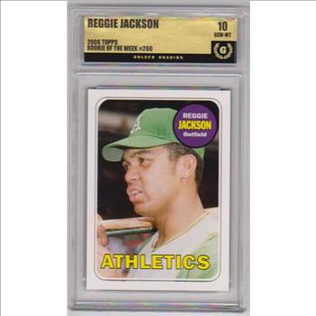 Graded GG Gem Mint 10 - Reggie Jackson 2006 Topps Rookie Of The Week #11 Card