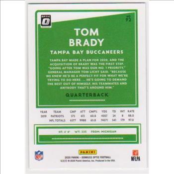 Tom Brady 2020 Donruss Optic #92 Card