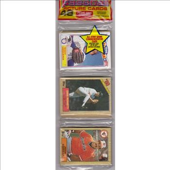 1987 Topps Baseball 49 Card Rack Pack w/ Teddy Higuera On Front