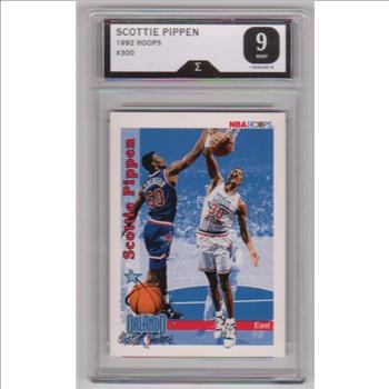 Graded Sigma Mint 9 - Scottie Pippen 1992-93 Hoops #300 Card