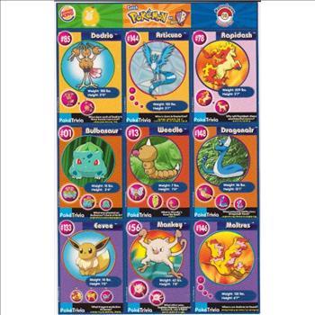 1999 Pokemon Master Trainer Collector Set Uncut 9 Card Sheet #18