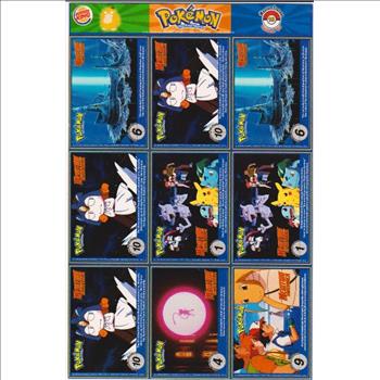 1999 Pokemon Master Trainer Collector Set Uncut 9 Card Sheet #18