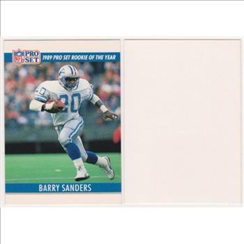 Barry Sanders 1990 Pro Set White Border Double Front Error + Blank Front Error Card Pair